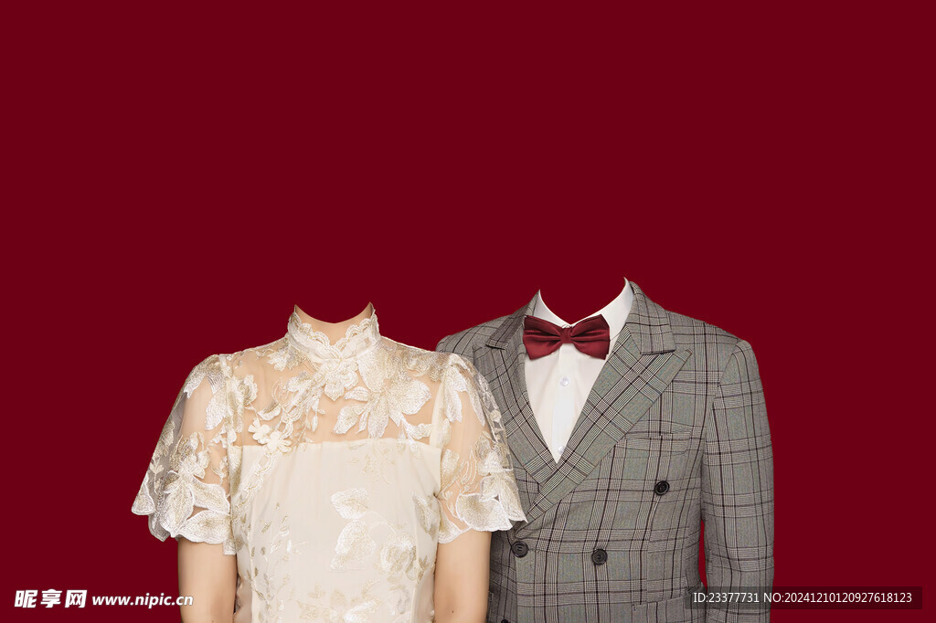 现代结婚证件照