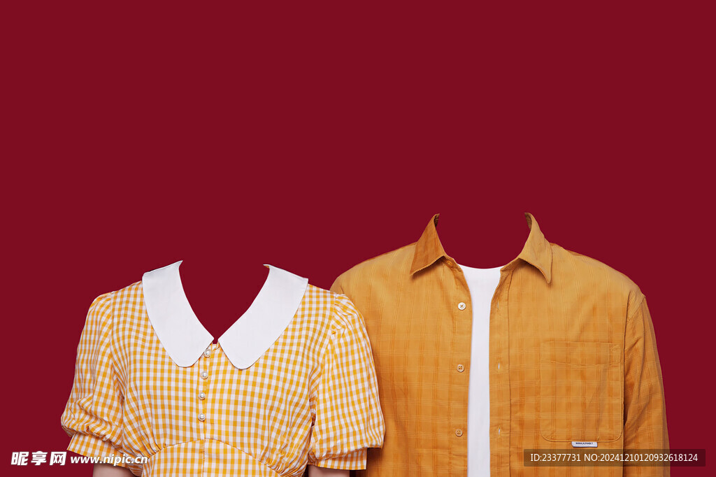 橘黄色结婚证件照