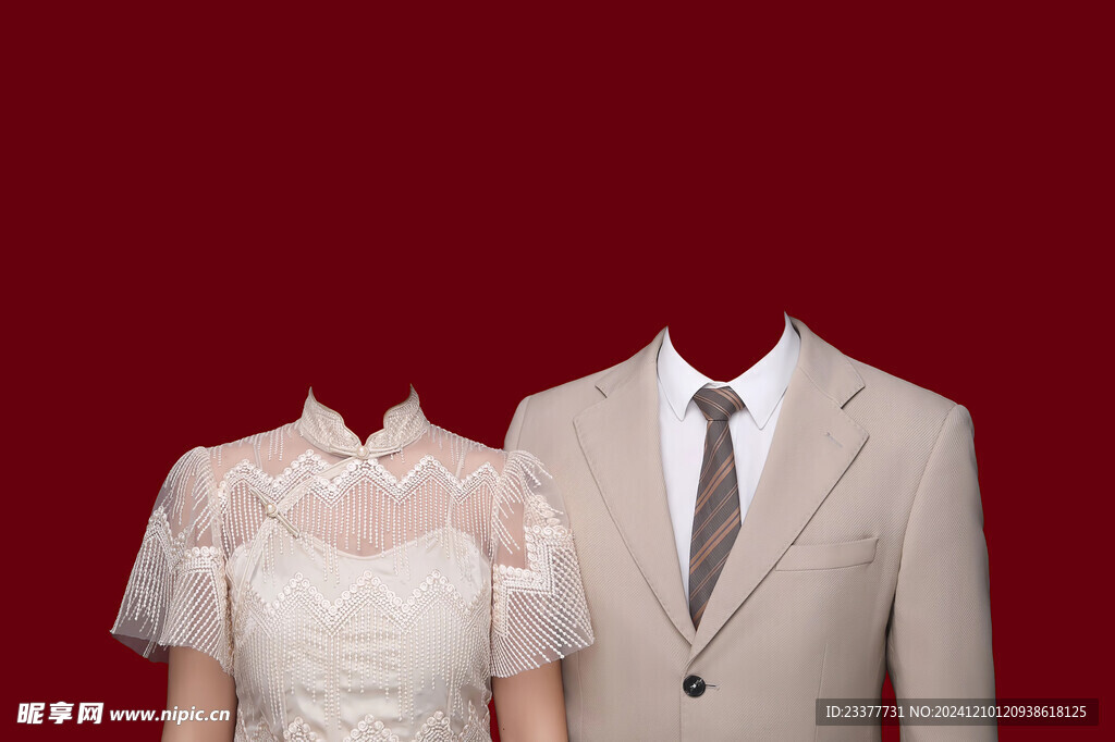 浅色结婚证件照