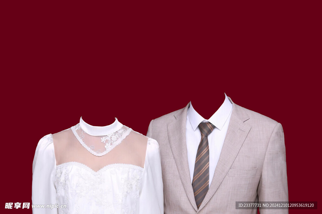 传统礼服结婚证件照