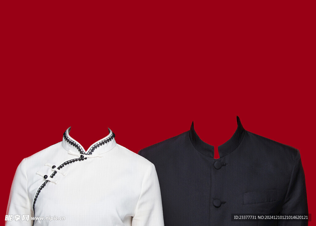 传统服装结婚证件照