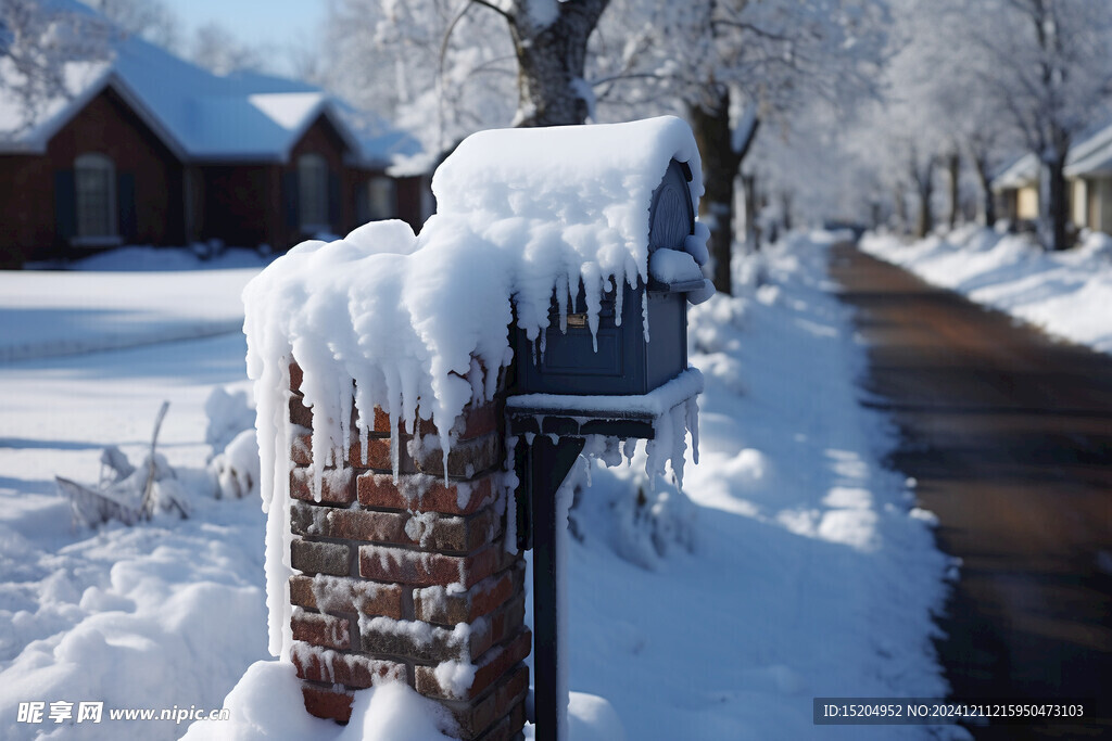邮箱上的冰雪