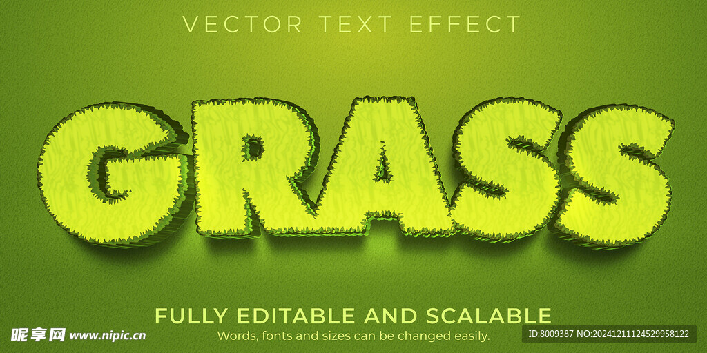 绿色草坪字体EPS字体样机