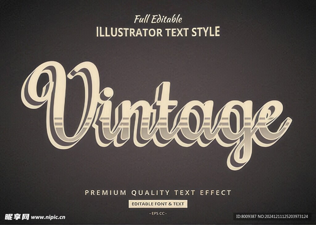 复古城市风格EPS字体样机