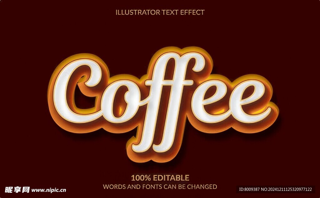 咖啡风格EPS字体样机