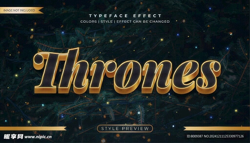 黑色金边字EPS字体样机