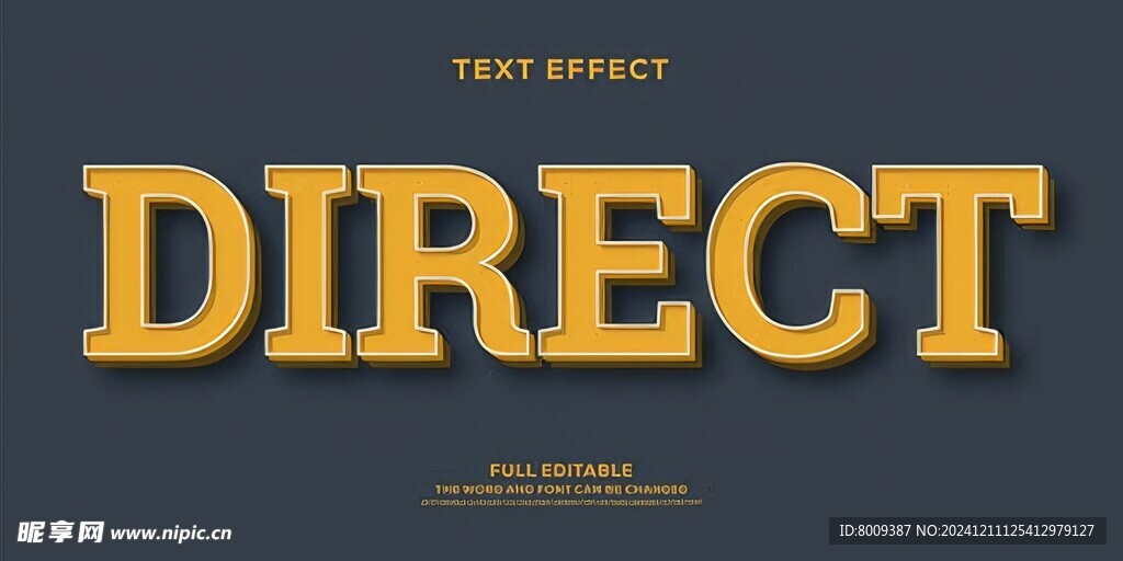 3D立体可编辑字体样机