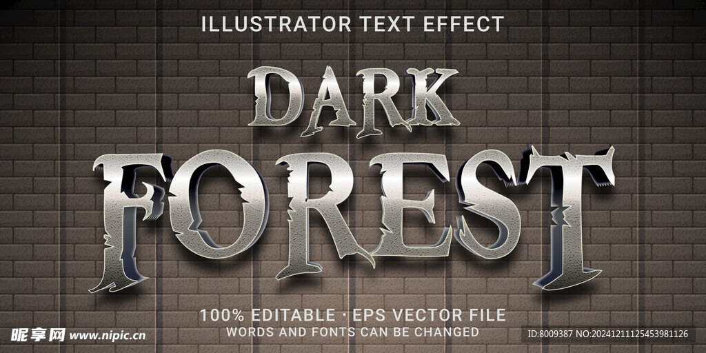 暗黑森林风格EPS字体样机