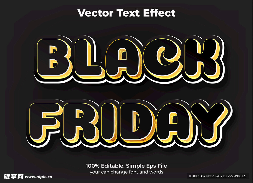 黑色星期五EPS字体样机