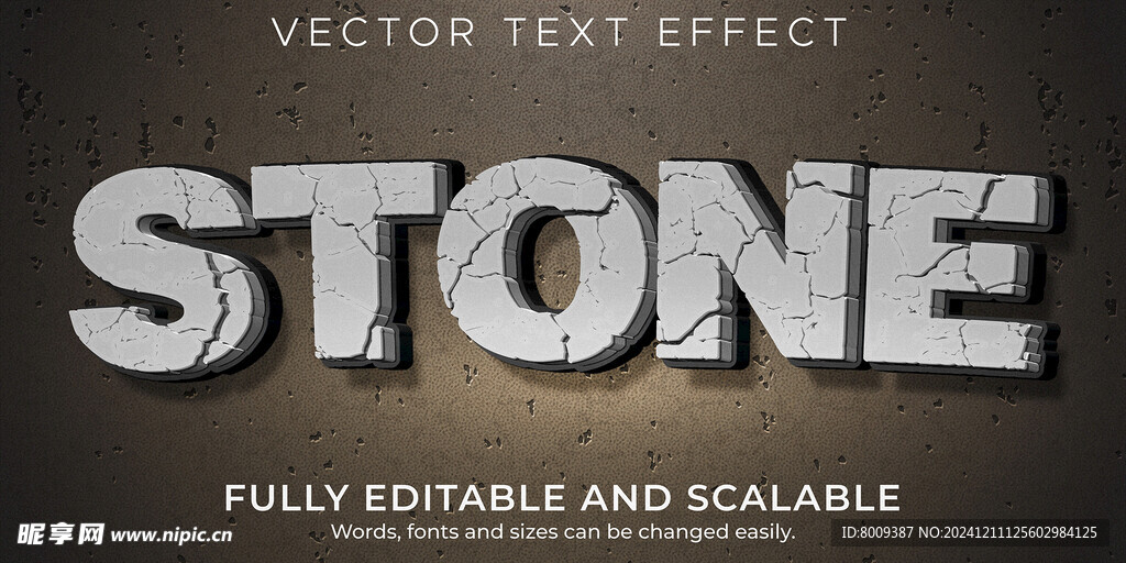 破碎石头风格EPS字体样机