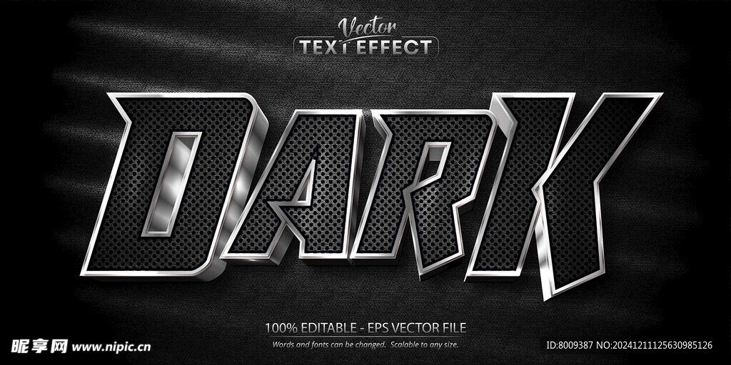 暗黑色EPS字体样机