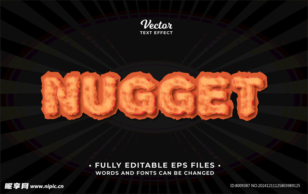 披萨效果EPS字体样机