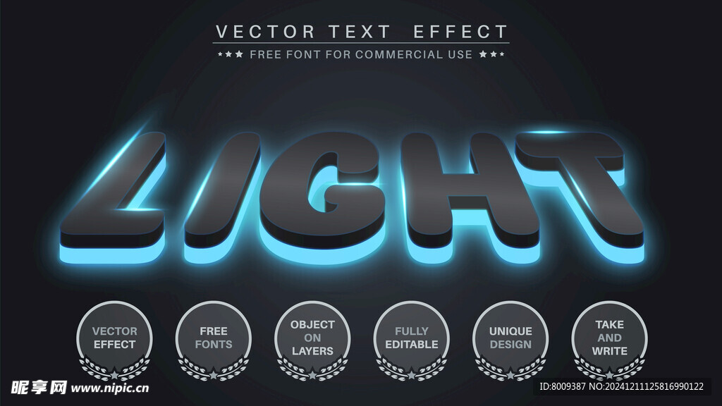 暗夜电竞风格EPS字体样机