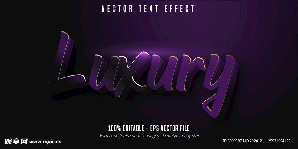 暗夜风格EPS艺术字效果