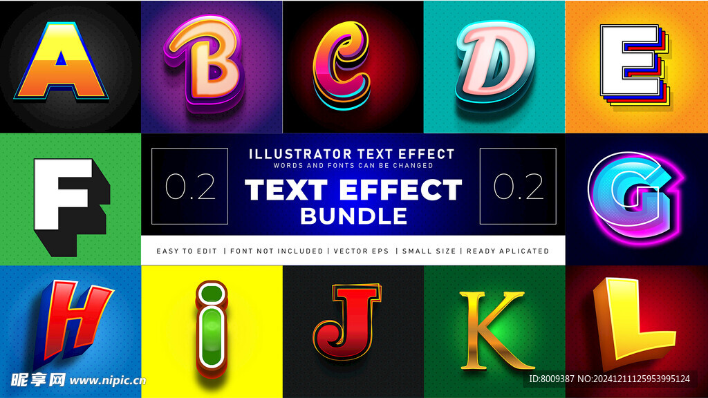 3D立体EPS艺术字效果