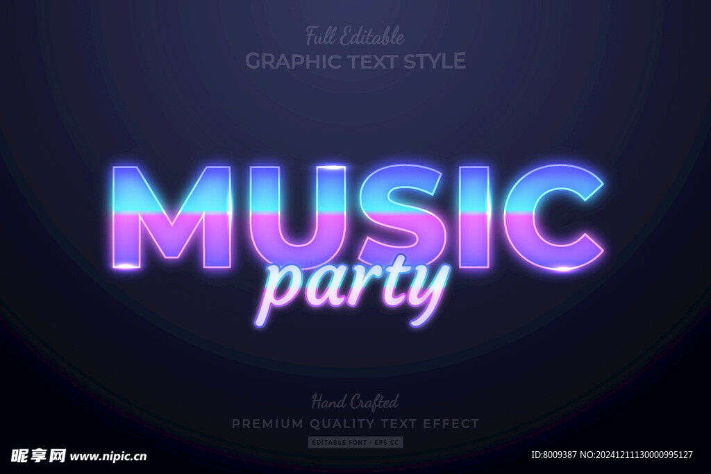 音乐节主题3D立体字体样机