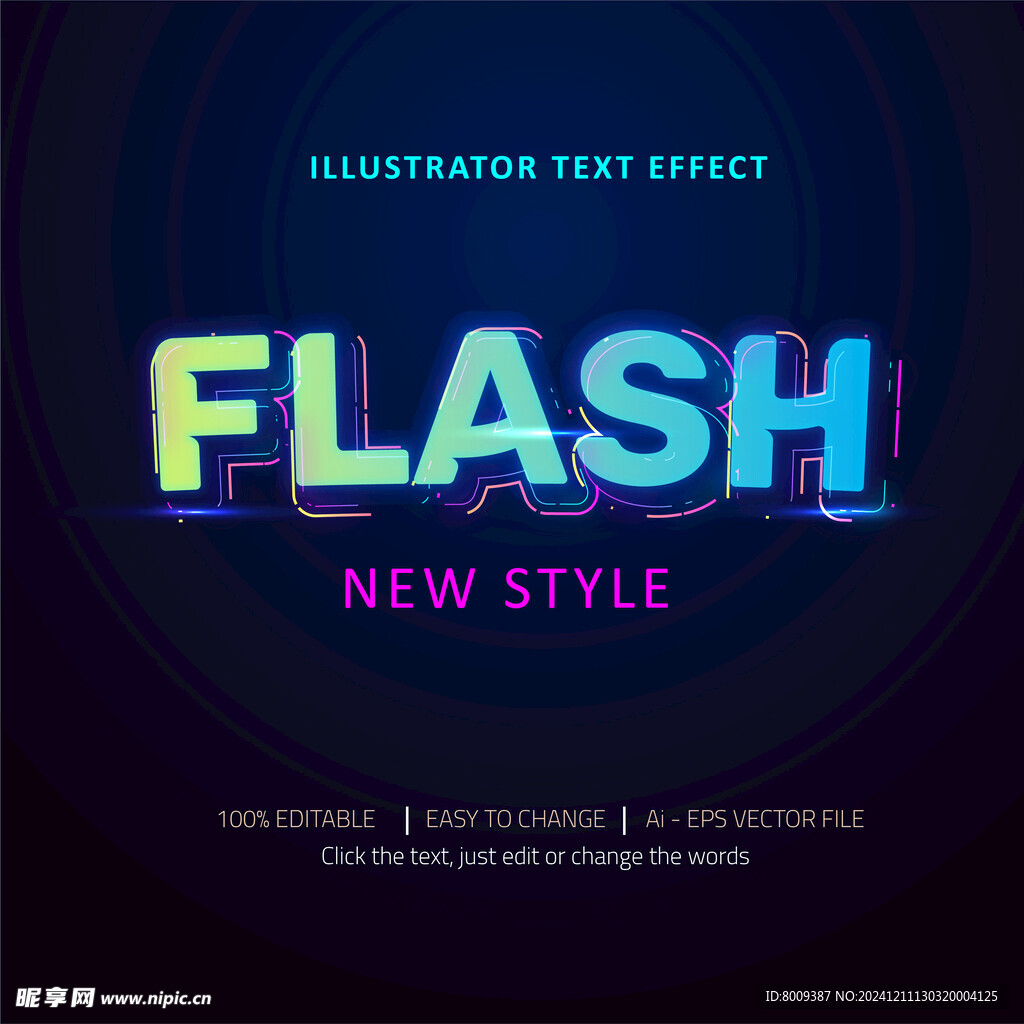 赛博朋克风格3D字体样机