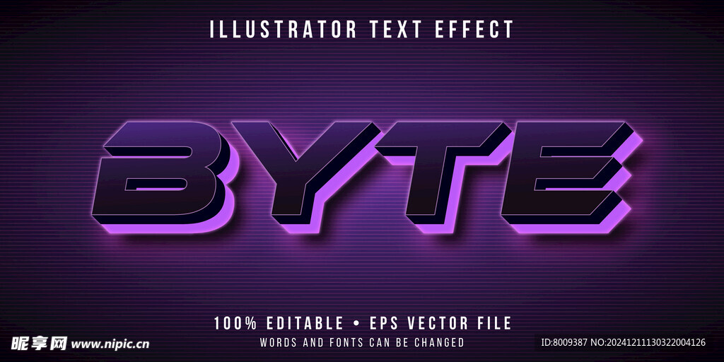 暗影风格3D立体EPS字体样机