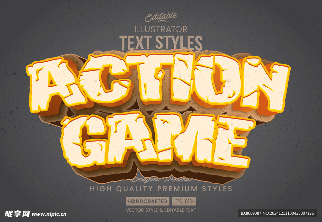 游戏字体3D立体艺术字效果