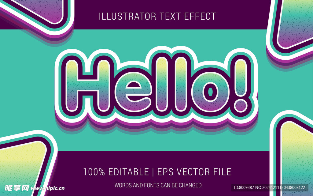 潮流风3D立体EPS艺术字效果