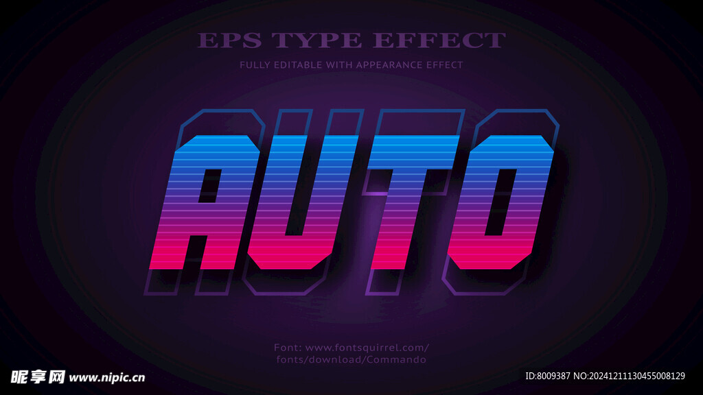 彩色动感3D立体艺术字效果