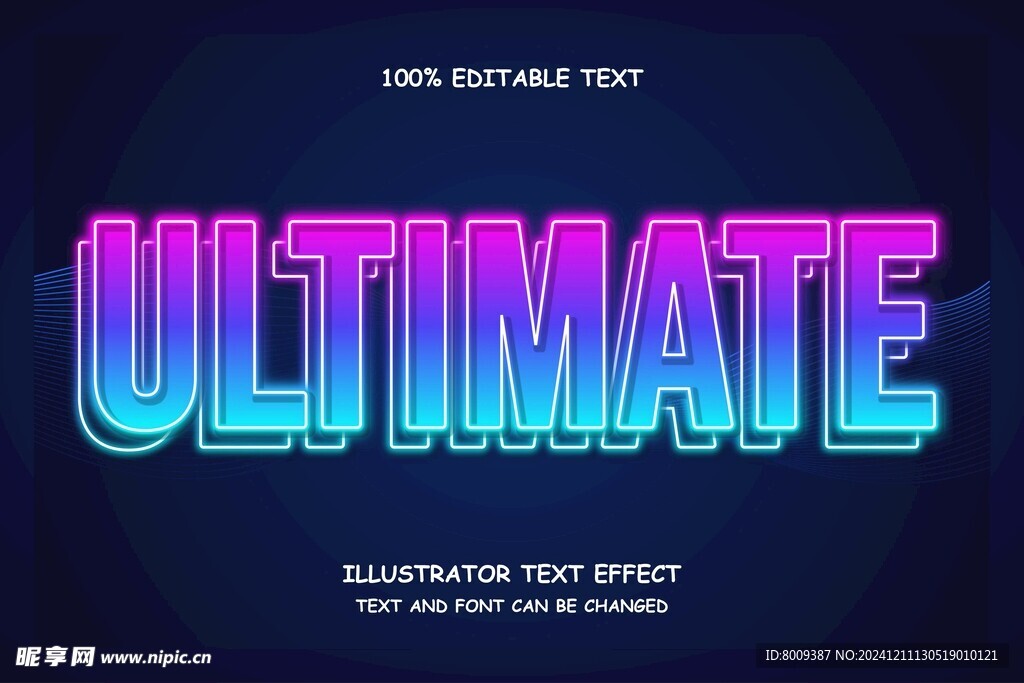 彩色3D立体艺术字效果