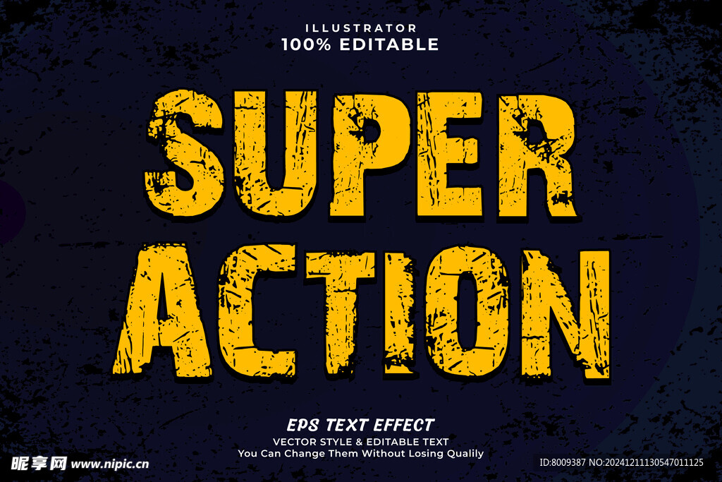 复古潮流可编辑艺术字效果