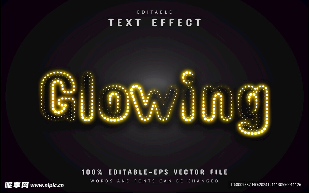 运感光波3D立体艺术字效果