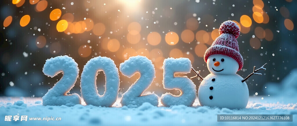 冬季雪地圣诞雪人