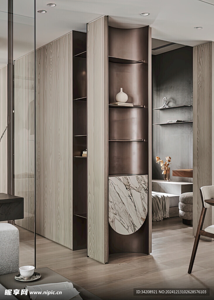 夹吊设计高级感装修木制品定制柜