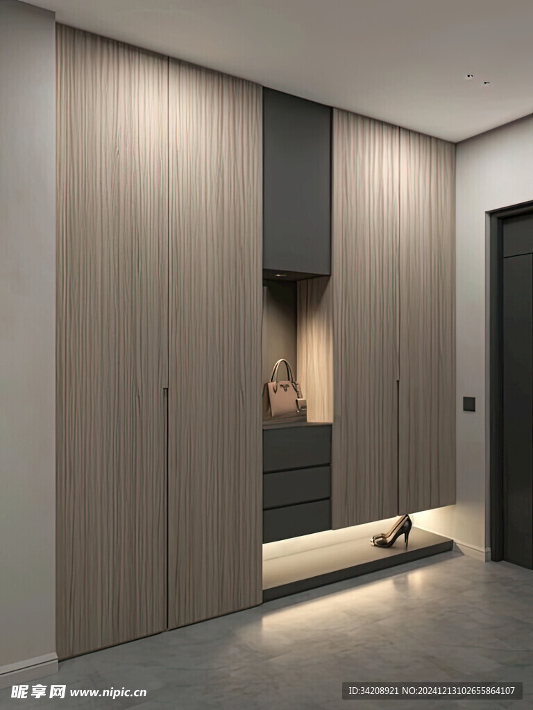 夹吊设计高级感装修木制品定制柜