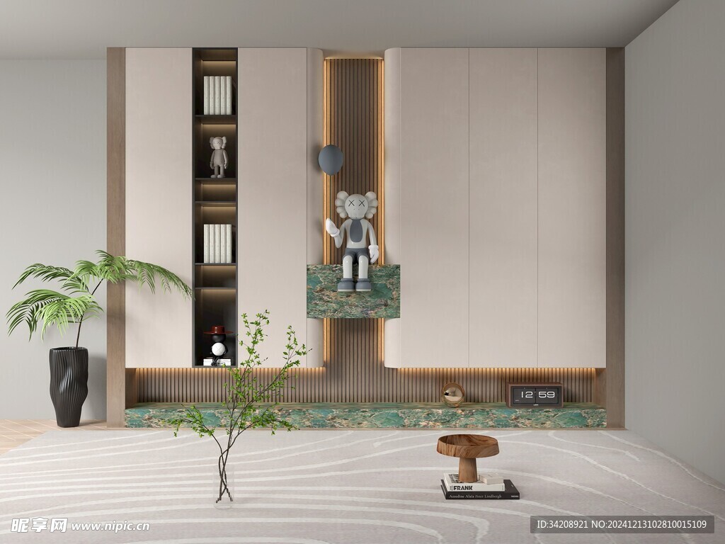 夹吊设计高级感装修木制品定制柜