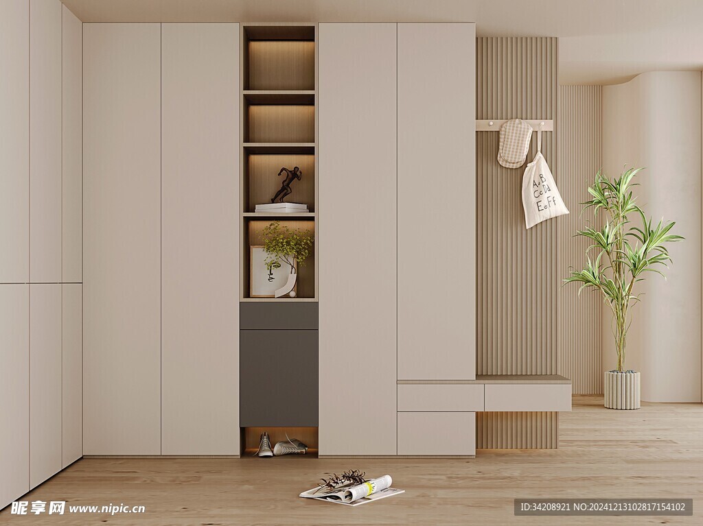 夹吊设计高级感装修木制品定制柜