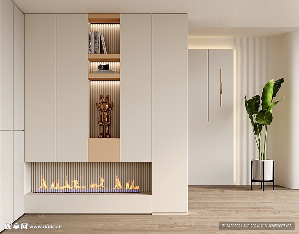 夹吊设计高级感装修木制品定制柜