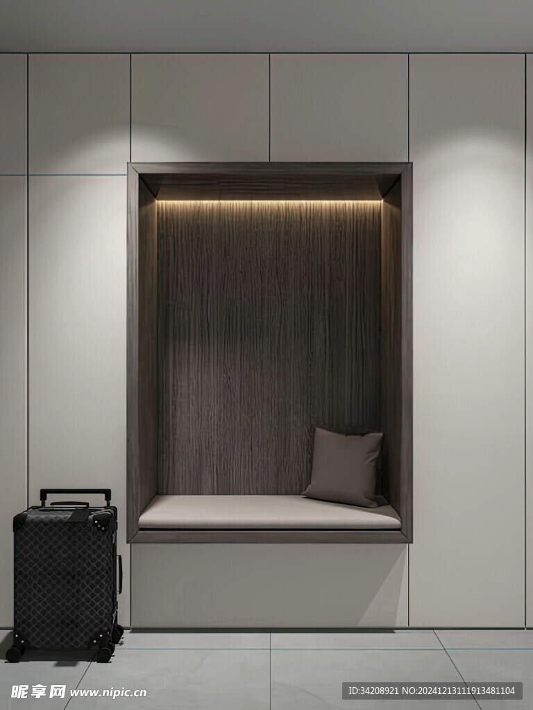 围合高级感装修木作厨房餐边柜子