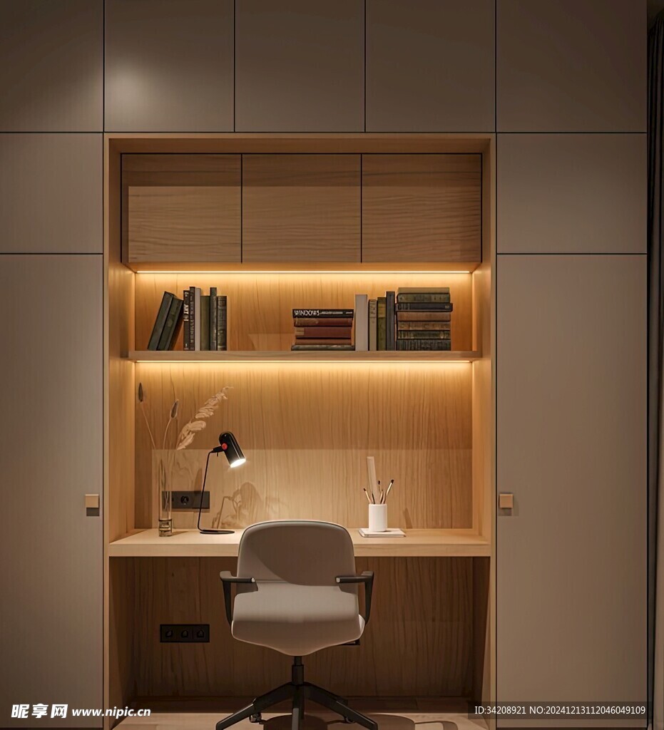 围合高级感装修木作厨房餐边柜子