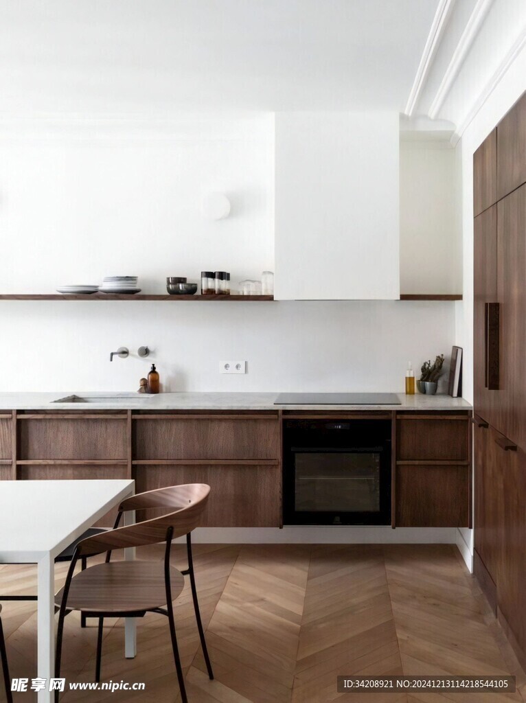 骨骼线胡桃木复古中式风格柜子门