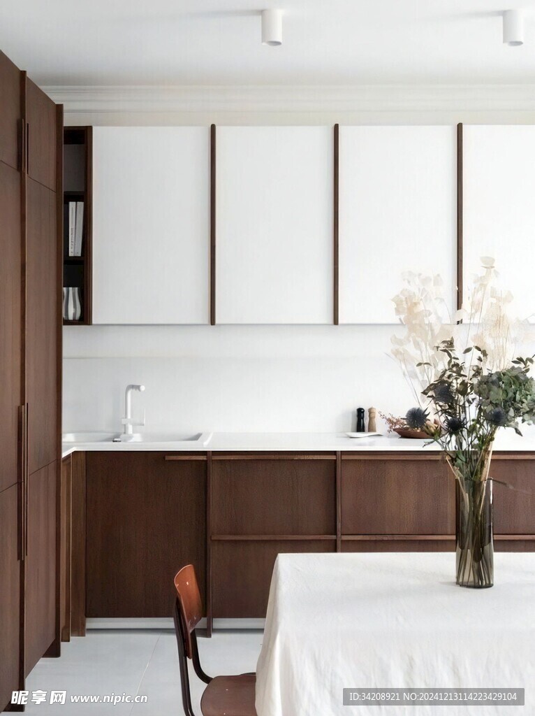 骨骼线胡桃木复古中式风格柜子门