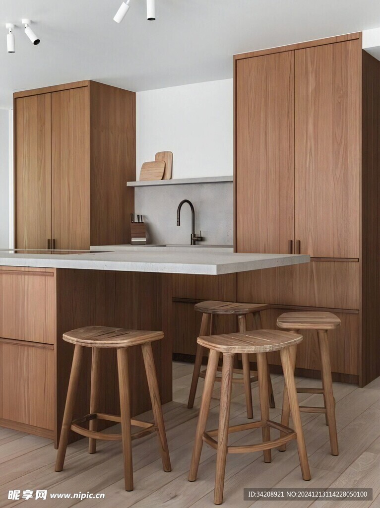 骨骼线胡桃木复古中式风格柜子门