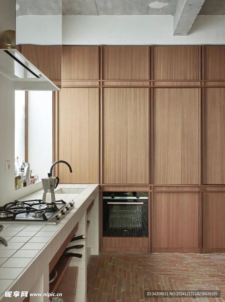 骨骼线胡桃木复古中式风格柜子门