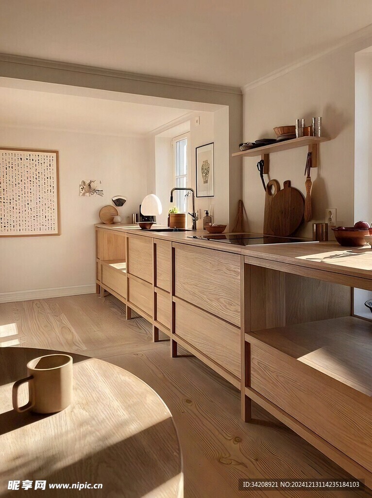 骨骼线胡桃木复古中式风格柜子门