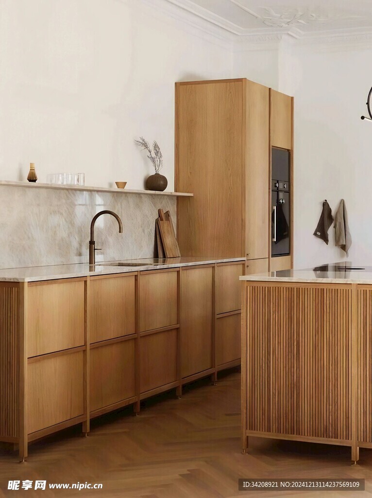 骨骼线胡桃木复古中式风格柜子门