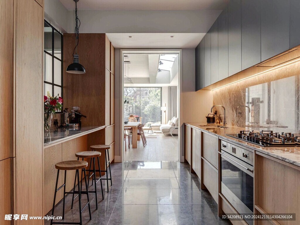 骨骼线胡桃木复古中式风格柜子门