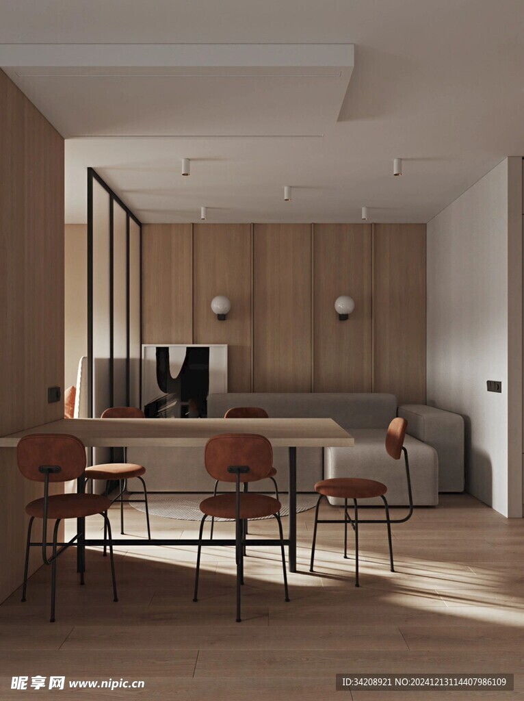 骨骼线胡桃木复古中式风格柜子门