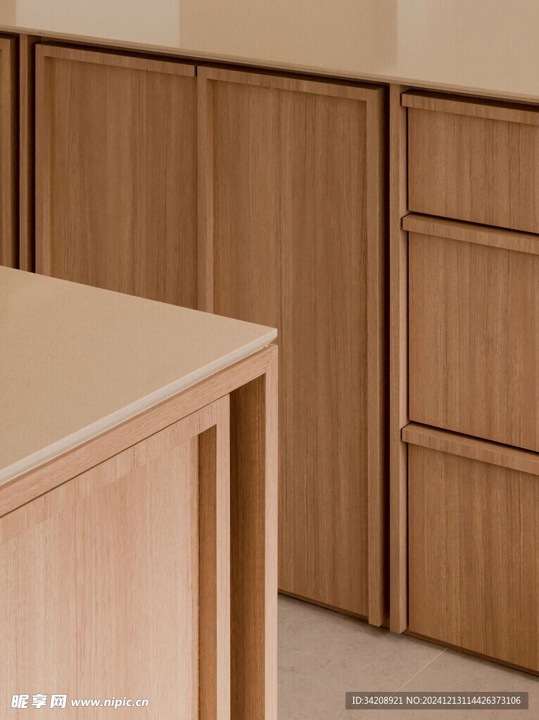 骨骼线胡桃木复古中式风格柜子门