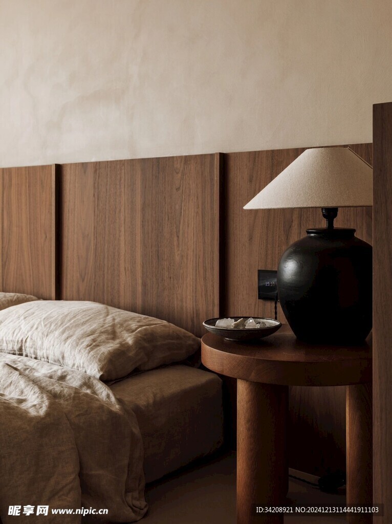 骨骼线胡桃木复古中式风格柜子门