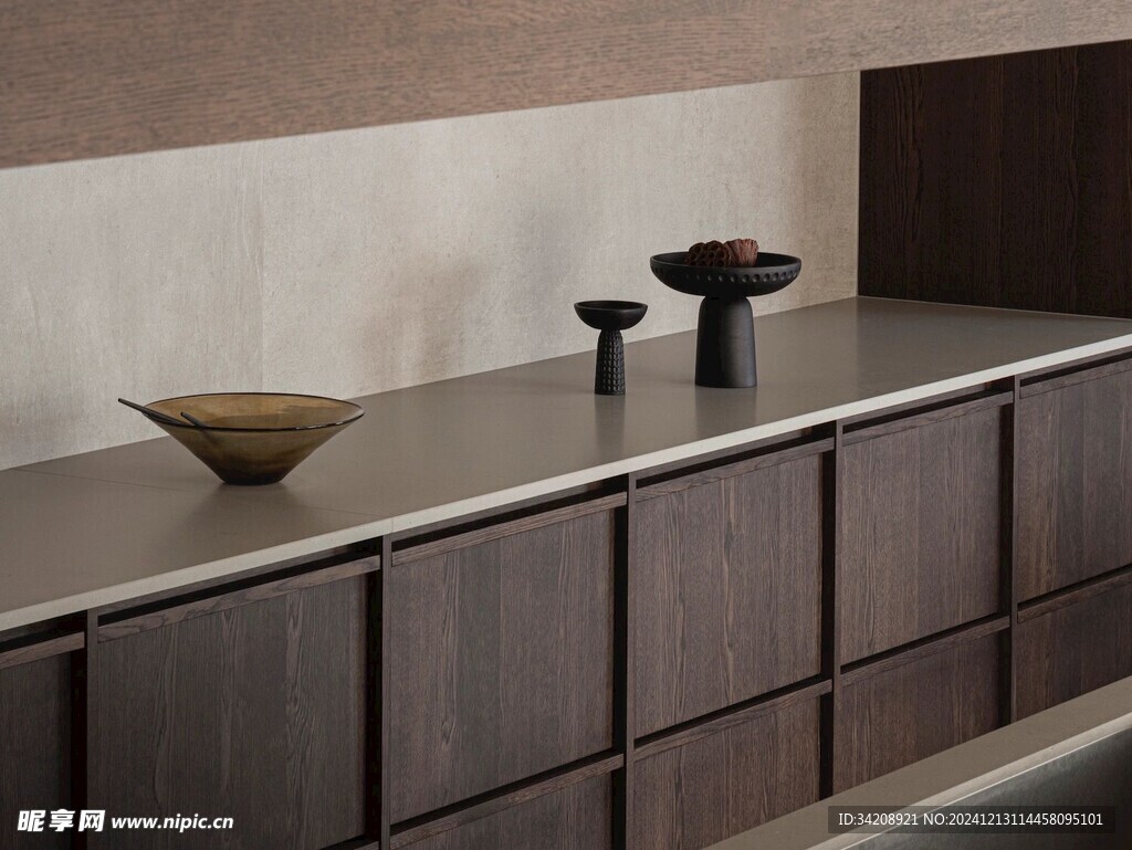 骨骼线胡桃木复古中式风格柜子门