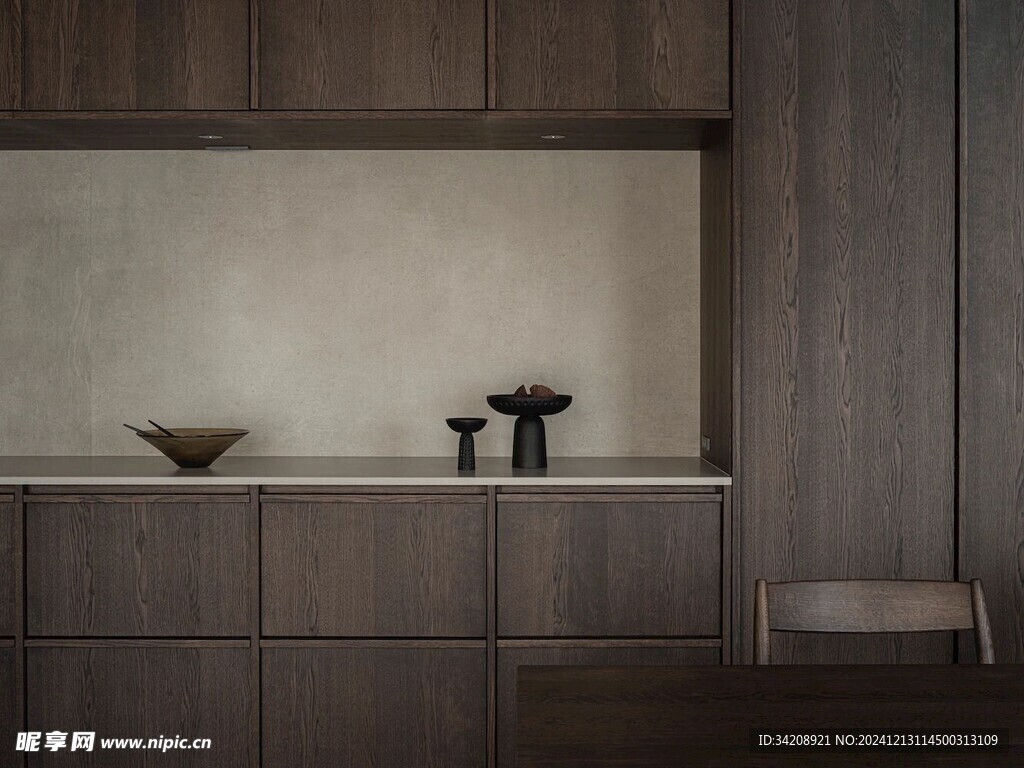 骨骼线胡桃木复古中式风格柜子门