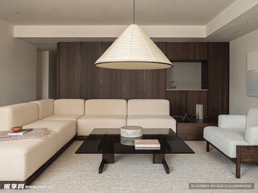 骨骼线胡桃木复古中式风格柜子门