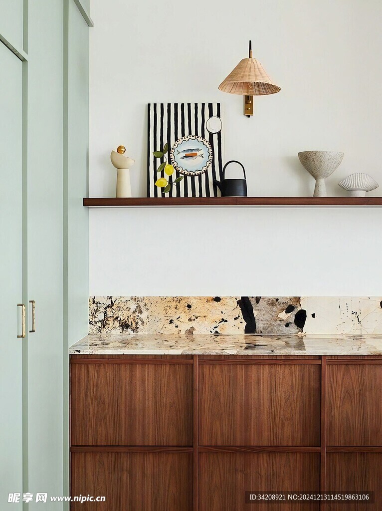 骨骼线胡桃木复古中式风格柜子门